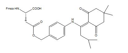 Fmoc-Asp,ODmab-OH ,Fmoc-L-aspartic acid b-4-[N-{1-,4,4-dimethyl-2,6-dioxocyclohexylidene-3-methylbutyl}amino]benzyl ester