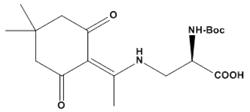 Boc-D-Dap,Dde-OH ,Nα-Boc-Nγ-,4,4-dimethyl-2,6-dioxocyclohex-1-ylideneethyl-D-2,3-diaminopropionic acid